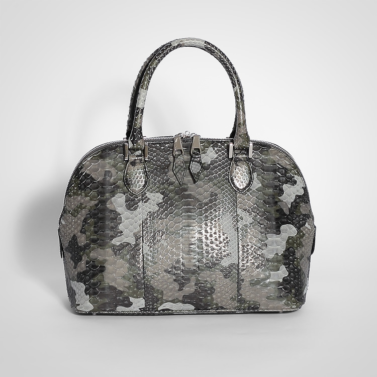 LE'SAC レザック パイソン ブリーフバッグ VENTURA30 camo.p カモフラ柄 グレー GREY レザー ニシキヘビ革, globalstanceplus