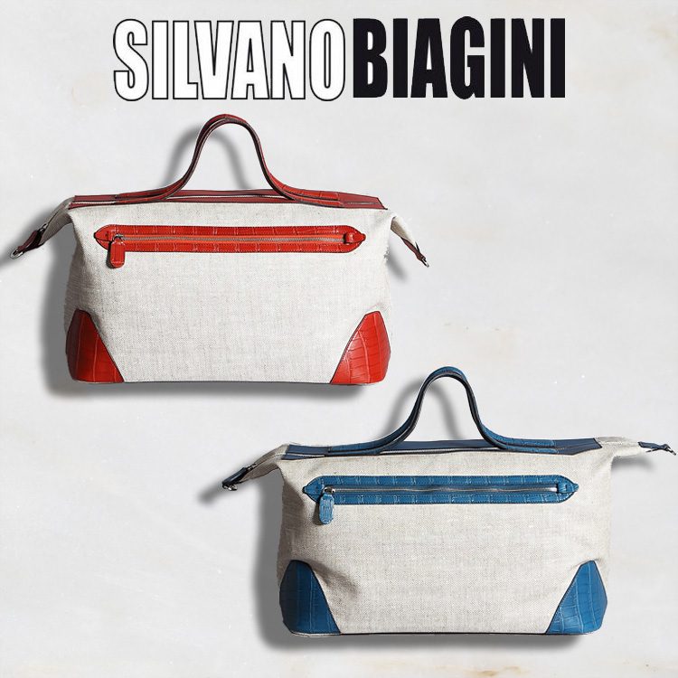 シルヴァノ ビアジーニ SILVANO BIAGINI ボストンバッグ レッド,ブルー, globalstanceplus