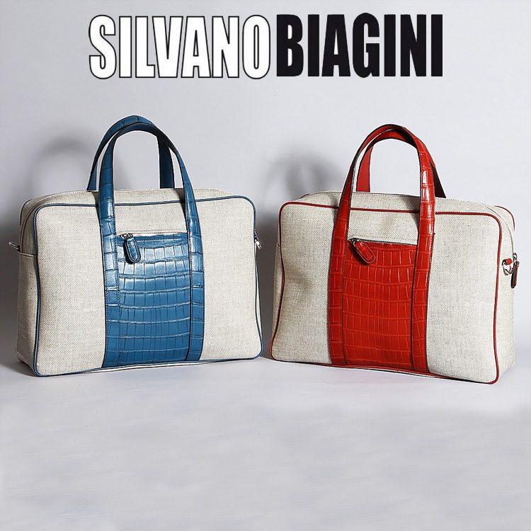 シルヴァノ ビアジーニ SILVANO BIAGINI ブリーフバッグ レッド,ブルー, globalstanceplus