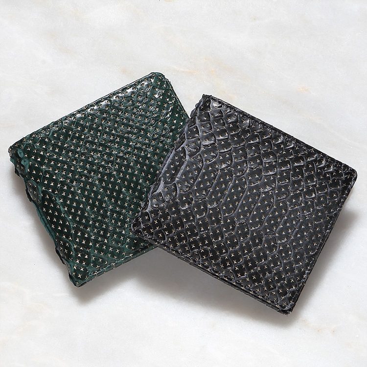 ダイヤモンドパイソン 蛇革 二つ折り財布 スター柄 選べる2色, globalstanceplus
